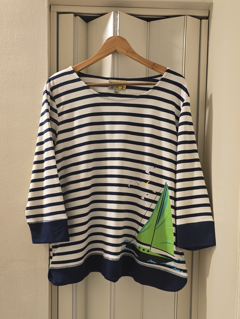 Navy & White Striped Sailboat Top - Palm Grove Petite
